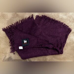 Chevre Mohair By Robin Throw Blanket Purple/Eggplant Woolmark Tag, France